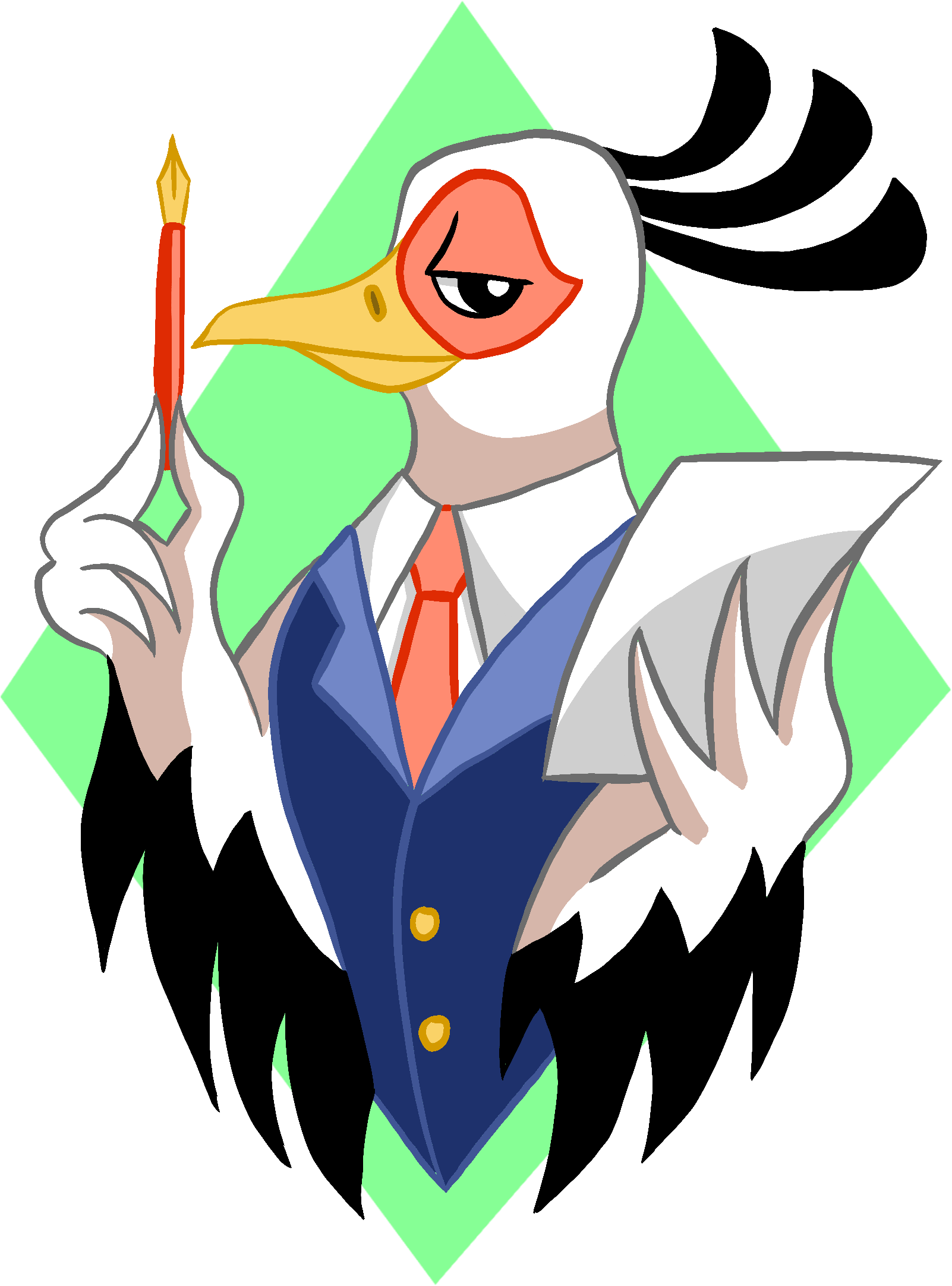 secretary bird green RH